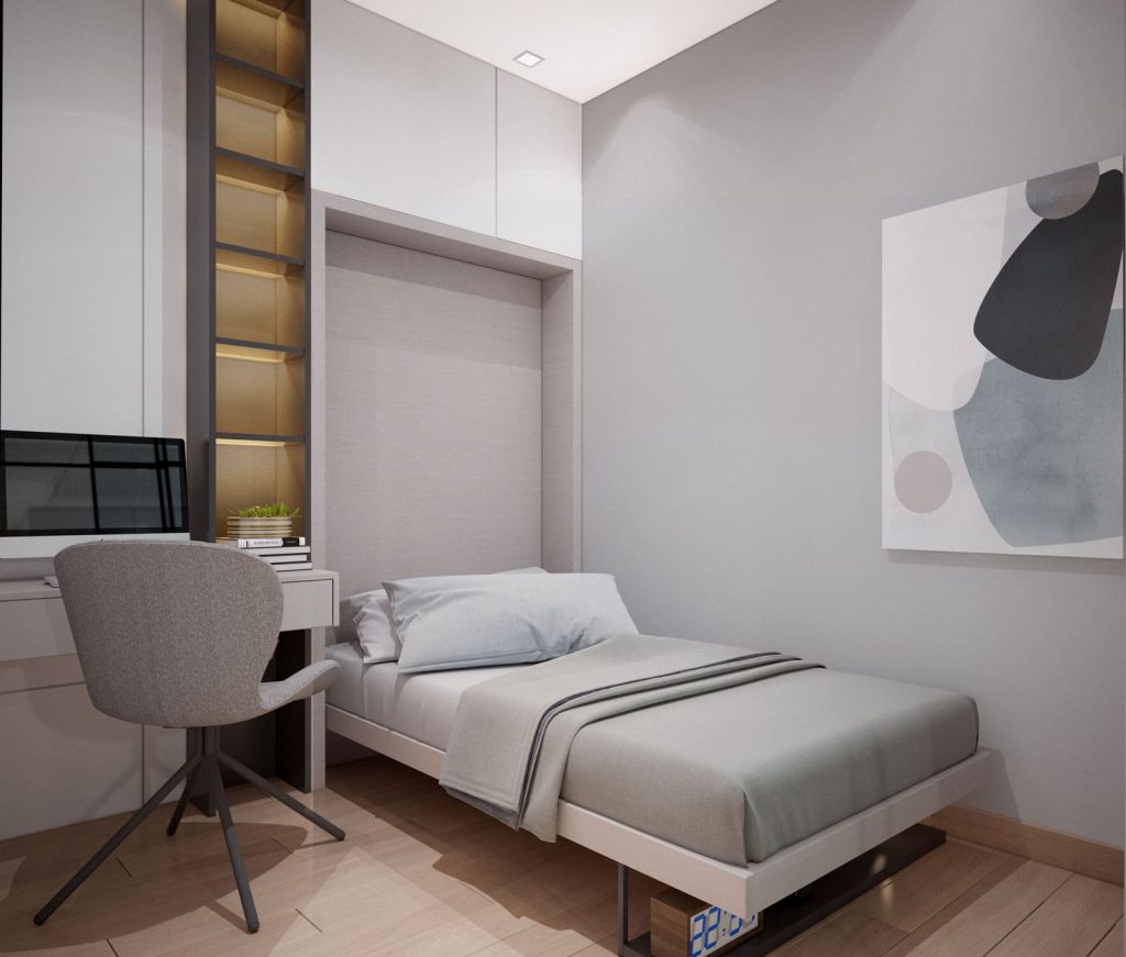 Hình ảnh phối cảnh căn hộ mẫu 1 phòng ngủ dự án The Maison.